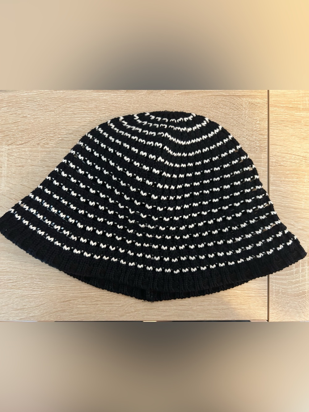 COS Black and White Knit Bucket Hat - Kids